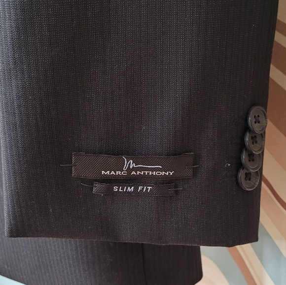 Marc Anthony Slim-Fit Shadow-Striped Wool jacket - Picture 6 of 14